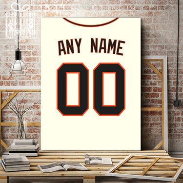 San Francisco Jersey Custom Canvas Print Wall Art for Boy Girl Men Women Baseball Personalized Canvas Art